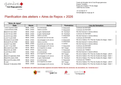 Programme Aires de repos 2026 